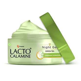  Lacto Calamine Night Gel With Green Tea + Glycolic Acid & Niacinamide For Overnight Hydration