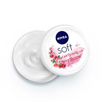 Nivea Soft Light Moisturizing Cream Berry Blossom Fragrance With Vitamin E & Jojoba Oil