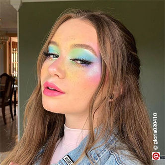 rainbow colour eye makeup look