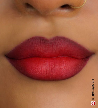 Subtle red ombré lips