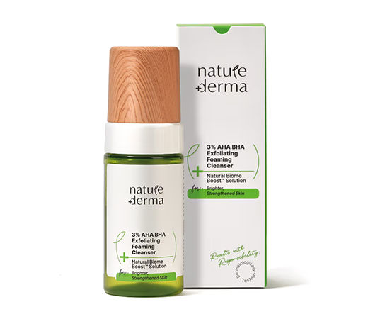 Nature Derma 3% AHA BHA Face Wash With 100% Natural Biome-Boost Solution