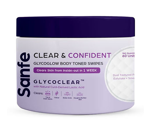 Sanfe Clear & Confident Glycoglow Body Toner Swipes