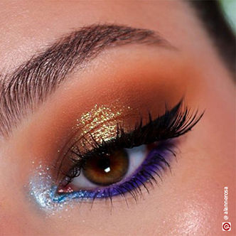  Glamorous gold and colourful eye makeup