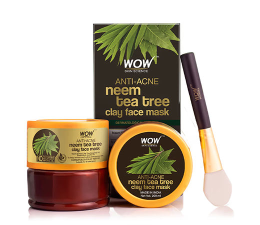WOW Skin Science Anti-Acne Neem & Tea Tree Clay Face Mask