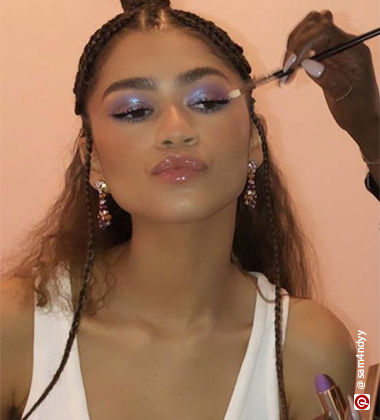 Zendaya glitter eyeshadow look