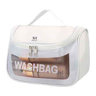 NFI Essentials Transparent Cosmetic Bag with Hook Wash Bag Travel Makeup Bag