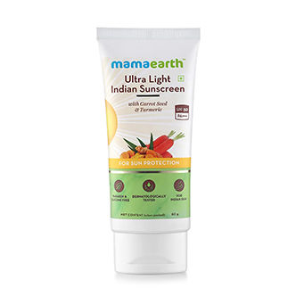 Mamaearth Ultra Light India Sunscreen SPF50 PA+++ With Turmeric & Carrot Seed
