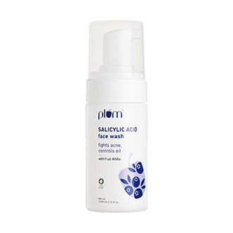 Plum 1% Encapsulated Salicylic Acid AHA Foaming Face Wash- Fights Active Acne & Oil For Smooth Skin

