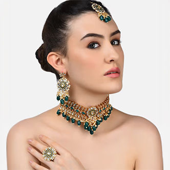 Zaveri Pearls Meenakari Choker Necklace Set