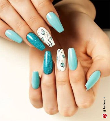 Blue nail art
