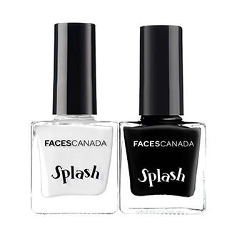 Faces Canada Splash Nail Combo - White O White + Black Beauty
