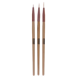 Bronson Professional Nail Art Zero Point Gel Liner Brush Set (Pack Of 3)
