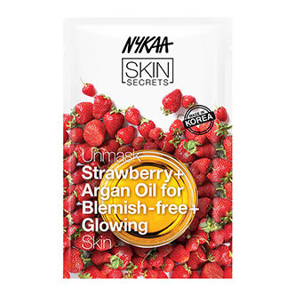 Nykaa Skin Secrets Exotic Indulgence Strawberry + Argan Oil Sheet Mask For Blemish - Free Skin
