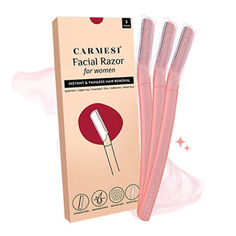 Carmesi Facial Razor for Women - Instant & Painless Hair Removal - Smooth & Glowing Skin - Pack of 3