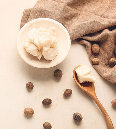 shea butter on a spoon