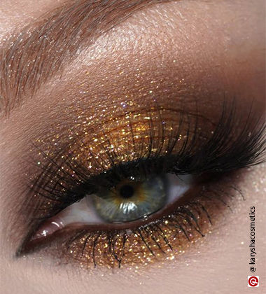 eye shadow looks - gold eye makeup