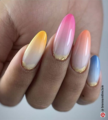 rainbow ombre nails