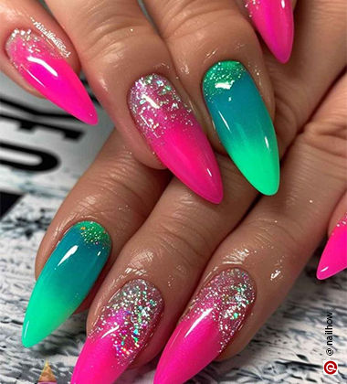 glitter ombre nails