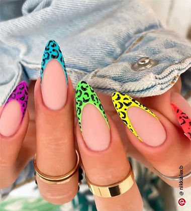 neon animal nails