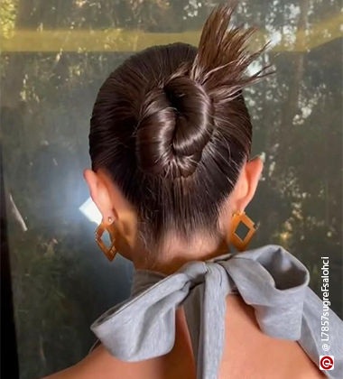 hair style for brides maid - slick spikey bun
