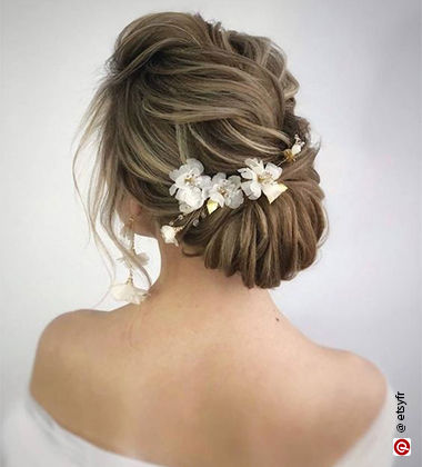 hair style for brides maid - loose updo 