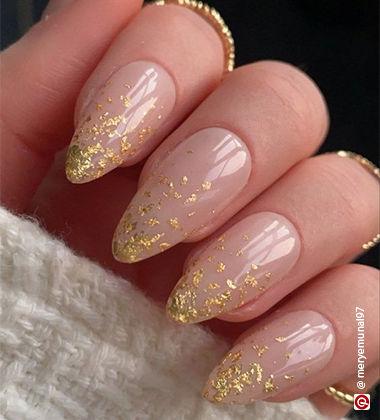 Diwali nail designs - gold ombre