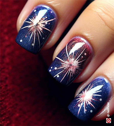 Diwali nail art designs - firecracker frenzy 