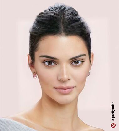 Kendall Jenner with straight brows