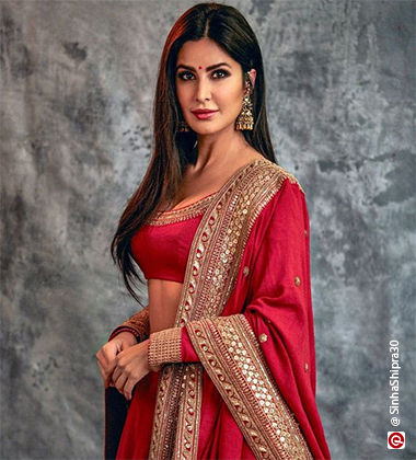 katrina kaif in a red lehenga