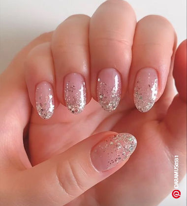 Chunky Ombre Glitter Nail Art