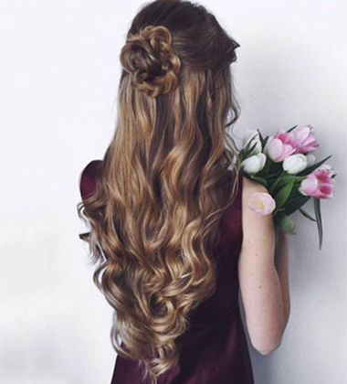 Flower braided half-up half-down