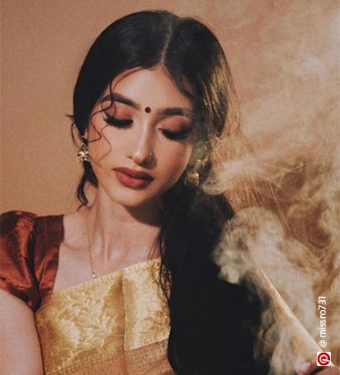 Onam makeup looks 80s glam