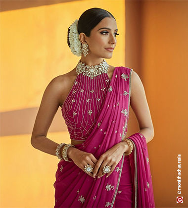 reception look for bride in saree
