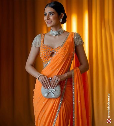 reception saree look for bride
