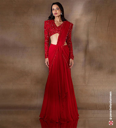 reception saree look for bride
