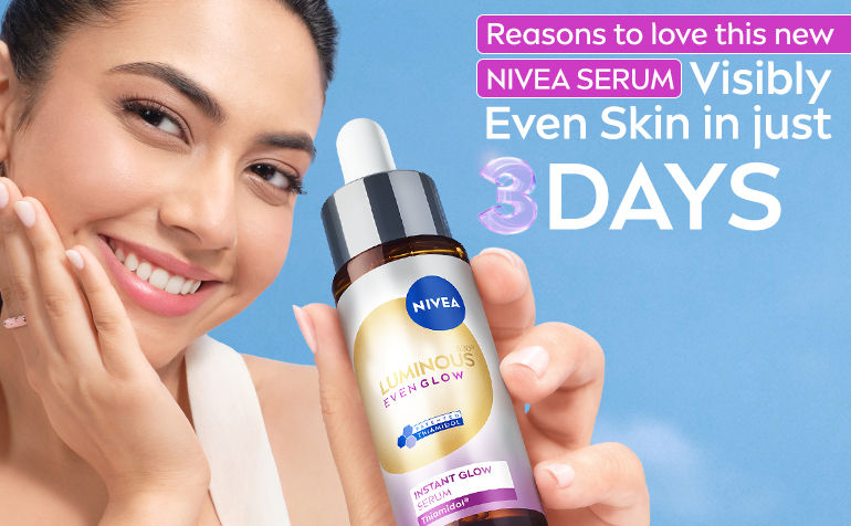 NIVEA Luminous Even Glow Instant Glow Serum for visibly even-looking skin in three days